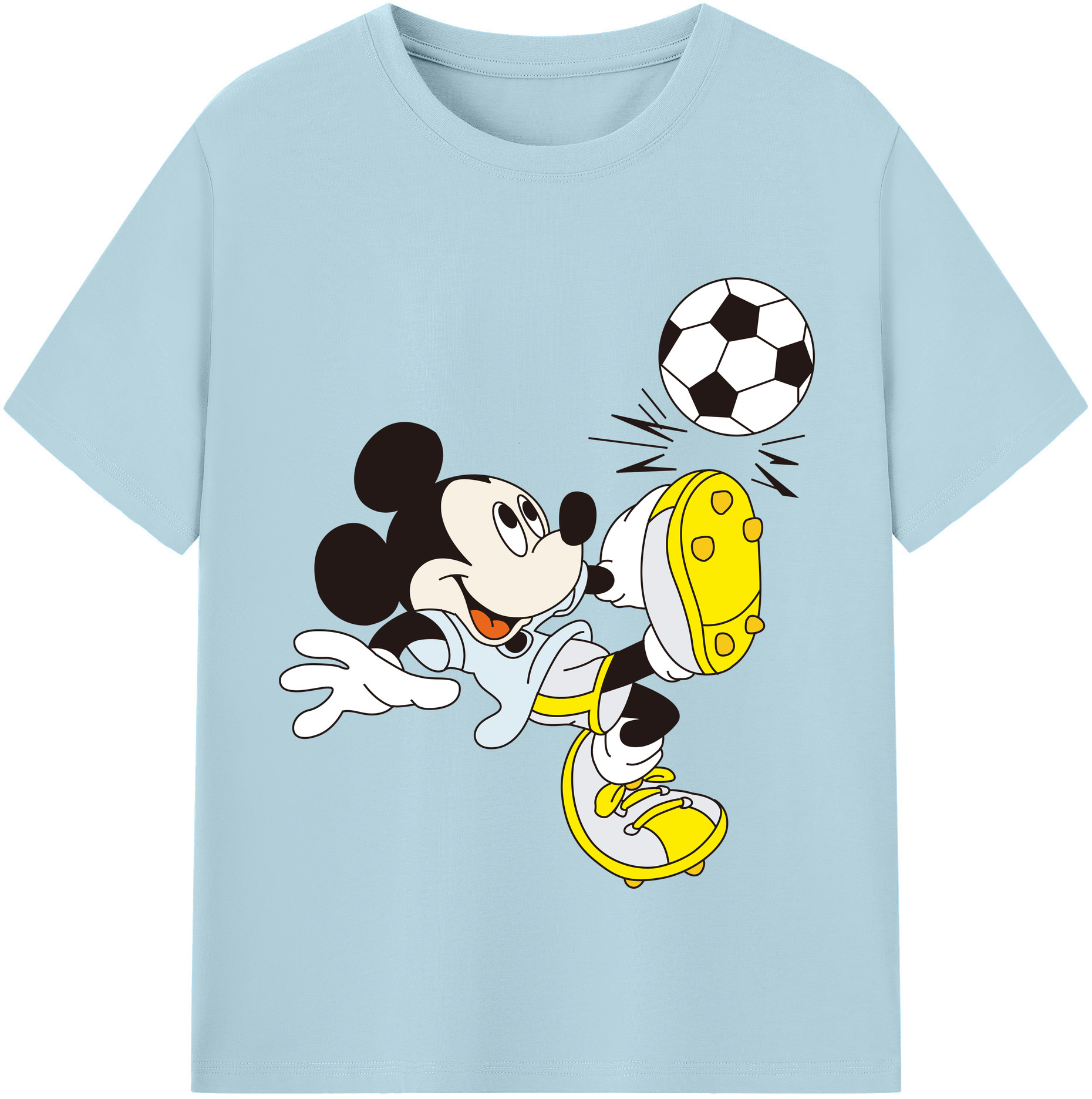 （画像用） ミッキーマウス Mickey Mouse 綿100％半袖Tシャツ（フロントプリント）